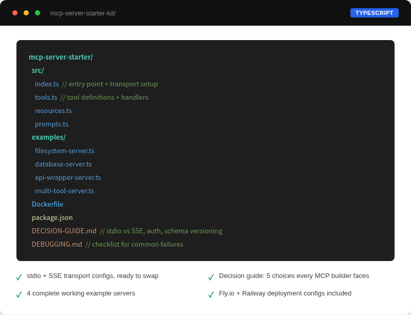 Preview of MCP Server Starter Kit — file structure and included files